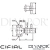 Cifial 32218TB U Techno X300 Wall Stop Valve Dimensions